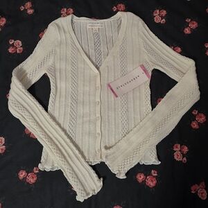 Aeropostale Women's Ivory Knit Cardigan